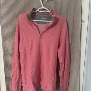 Vineyard Vines Men's Coral Pink Quarter-Zip Pullover